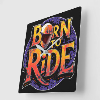 Born to Ride Square Wall Clock Quadratische Wanduhr