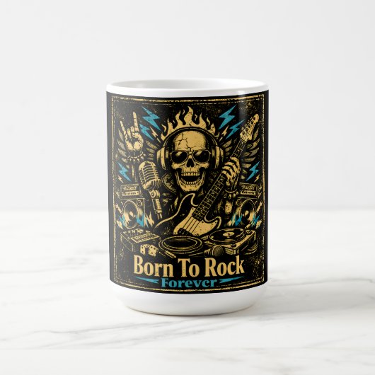 Born To Rock – Rock Music DNA Pride Kaffeetasse (Mittel)