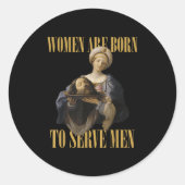 Born To Serve Men Christian Boss Girl Motivational Runder Aufkleber (Vorderseite)