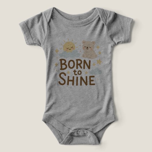Born to Shine - Baby Sun & Cloud T-Shirt Design (Design Vorderseite)