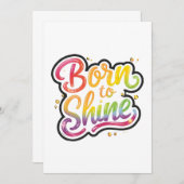 Born to Shine Pride | LGBTQ Rainbow Quote Art Einladung (Vorne/Hinten)