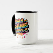 Born to Shine Rainbows - Inspirational Colorful Tasse (Vorderseite Links)