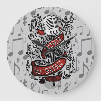 Born To Sing Gifts for the home Große Wanduhr