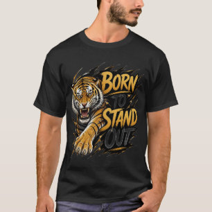 BORN TO STAND OUT – Kraftvoller Tiger Streetwear D T-Shirt