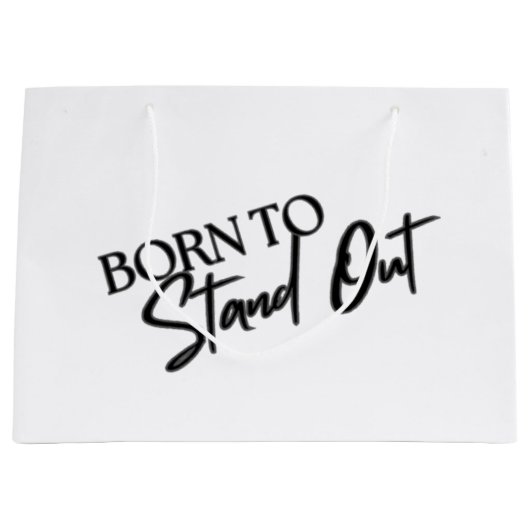 "Born to Stand Out” Motivational Quote Design Große Geschenktüte (Vorderseite)