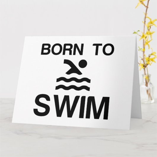 BORN TO SWIM KARTE (Gelbe Blume)