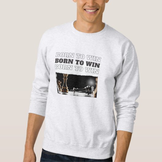 BORN TO WIN Chess Victory Hoodie – Motivational (Vorderseite)