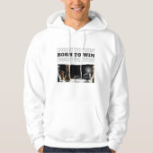 BORN TO WIN Chess Victory Hoodie – Motivational (Vorderseite)