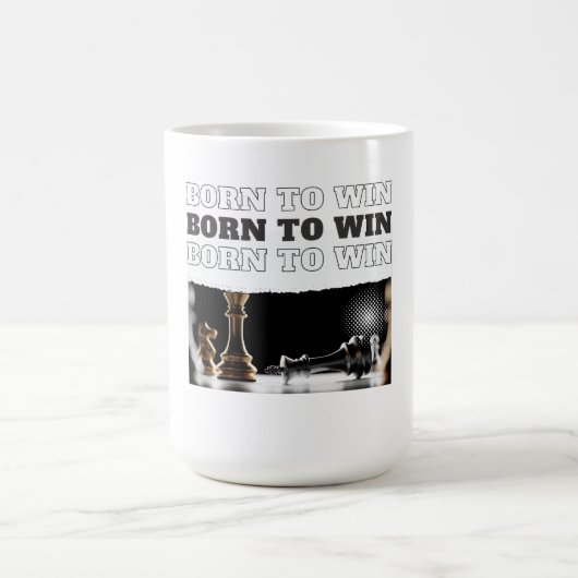 BORN TO WIN Chess Victory – Motivational Kaffeetasse (Mittel)