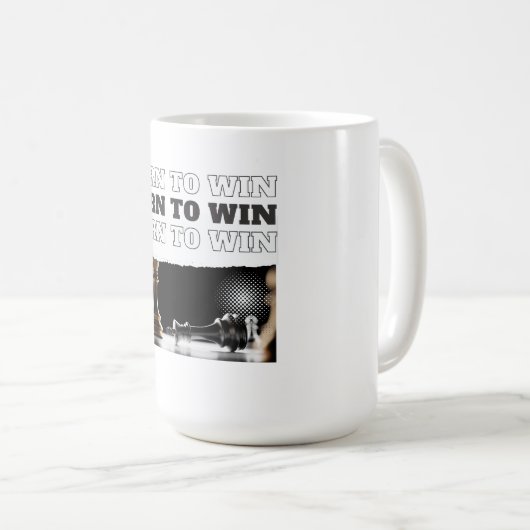 BORN TO WIN Chess Victory – Motivational Kaffeetasse (VorderseiteRechts)