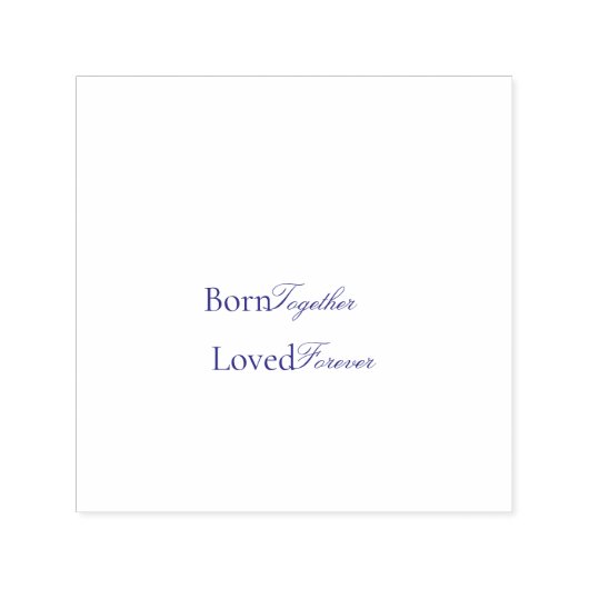 Born Together Twin Love Baby Shower Permastempel (Design)