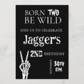 born TWO be wild. 2nd birthday invite Einladung (Vorderseite)
