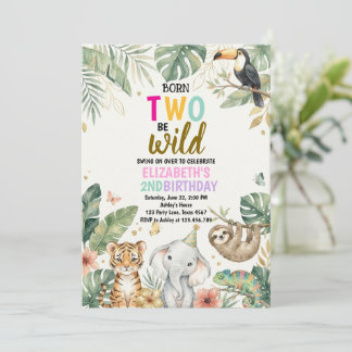 Born Two be Wild Birthday Invitation 2nd Birthday Einladung