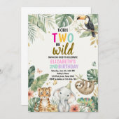 Born Two be Wild Birthday Invitation 2nd Birthday Einladung (Vorne/Hinten)
