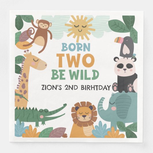 Born Two Be Wild Blue Serviette (Vorderseite)