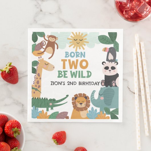 Born Two Be Wild Blue Serviette (Beispiel)