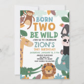 Born TWO Be Wild Geburtstag Einladung (Vorderseite)