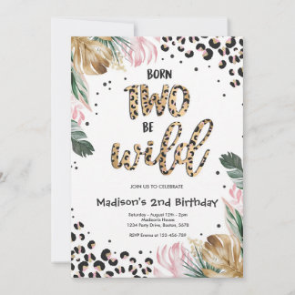Born Two Be Wild Leopard Dschungel Geburtstag Einladung