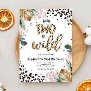 Born Two Be Wild Leopard Dschungel Geburtstag Einladung
