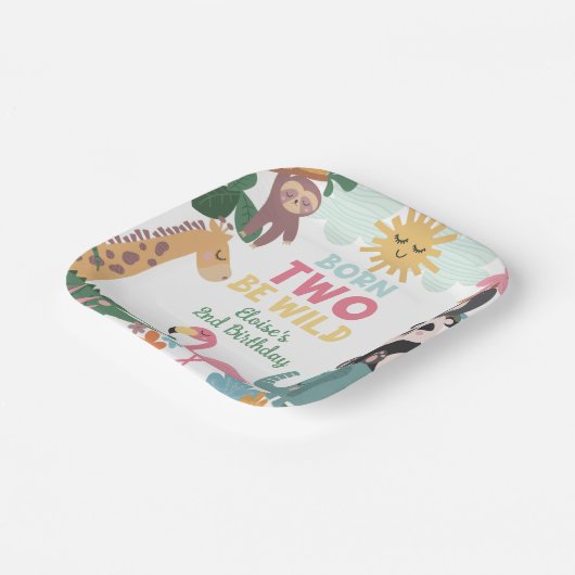 Born Two Be Wild Pink Pappteller (Gewinkelt)