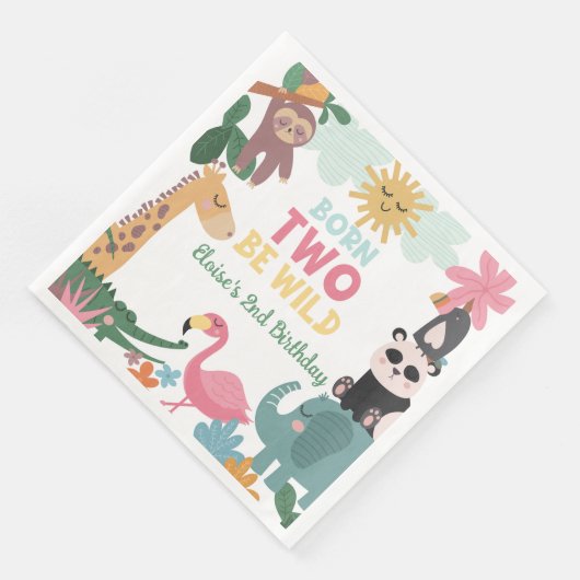 Born Two Be Wild Pink  Serviette (Ecke)