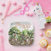 Born Two Be Wild Safari Birthday Pappteller (Party)