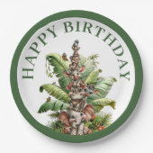 Born Two Be Wild Safari Birthday Pappteller (Vorderseite)