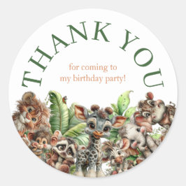 Born Two Be Wild Safari Birthday Runder Aufkleber