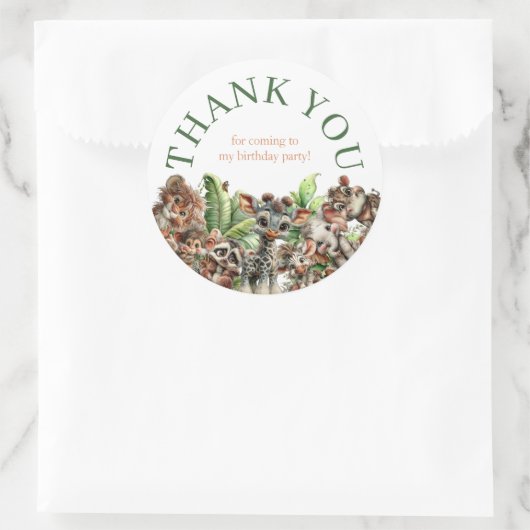 Born Two Be Wild Safari Birthday Runder Aufkleber (Tasche)