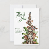 Born Two Be Wild Safari Birthday Thank You Card Einladung (Vorderseite)