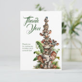 Born Two Be Wild Safari Birthday Thank You Card Einladung (Stehend Vorderseite)