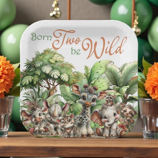 Born Two Be Wild Safari Geburtstag Pappteller