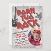 Born Two Rock mit Bild Einladung (Vorderseite)