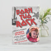 Born Two Rock mit Bild Einladung (Stehend Vorderseite)