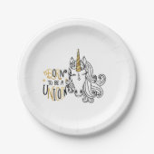 Born Unicorn Birthday Pappteller (Vorderseite)