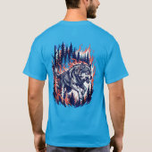 Born Wild Wolf Shirt – Fire Forest Animal Grafik  (Rückseite)