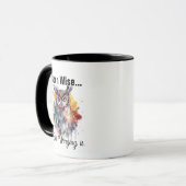 Born Wise Still Winging It - Owl Coffee Mug Tasse (Vorderseite Links)