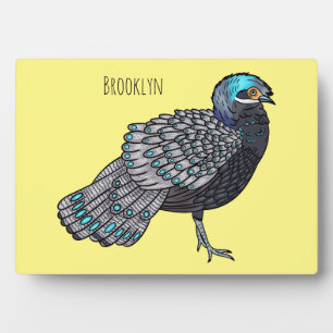 Bornean peacock-pheasant bird cartoon illustration fotoplatte