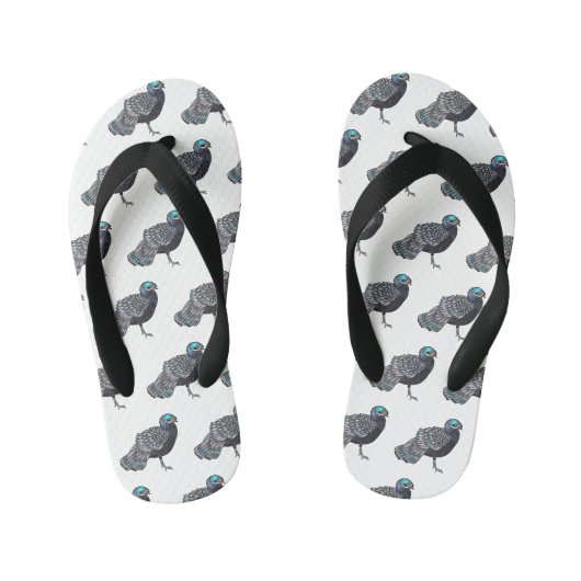 Bornean peacock-pheasant bird cartoon illustration kinderbadesandalen (Fußbett)