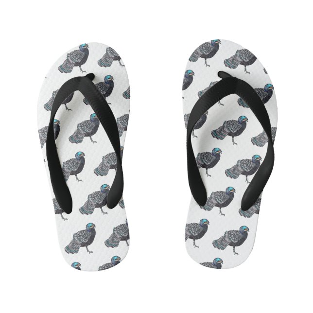 Bornean peacock-pheasant bird cartoon illustration kinderbadesandalen (Fußbett)