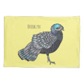 Bornean peacock-pheasant bird cartoon illustration kissenbezug (Rückseite)