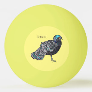Borneanische Pfauenfasan-Vogel-Cartoon-Illustratio Tischtennisball