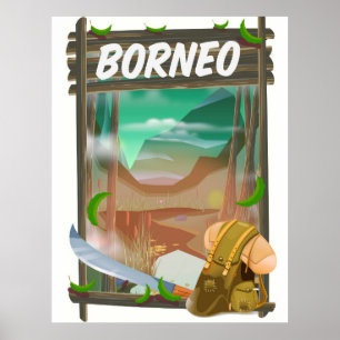 Borneo-Dschungel-Reiseplakat Poster