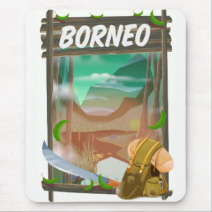 Borneo-Dschungel-Reiseposter Mousepad