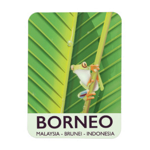 Borneo Giison Frosch Reiseplakat Magnet