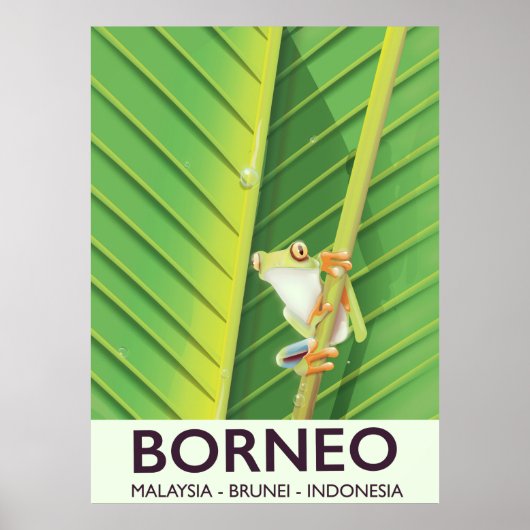 Borneo Giison Frosch Reiseplakat Poster (Vorne)