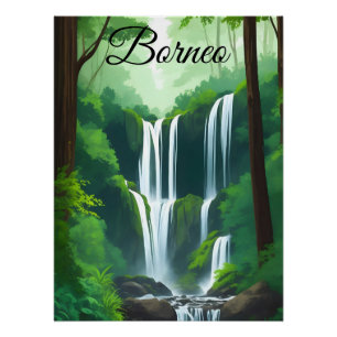 Borneo Indonesien Malaysia Regenwald Reiseplakat Poster