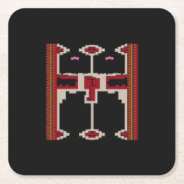 Borneo Inspired Coaster Rechteckiger Pappuntersetzer