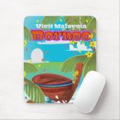 Borneo Island Reiseplakat. Mousepad (Mit Mouse)