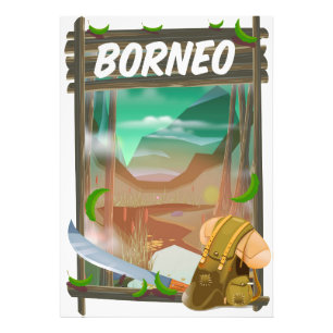 Borneo Jungle Reiseplakat Fotodruck